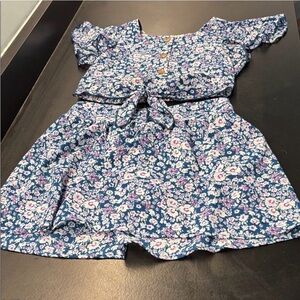 Speechless Blue Floral Kids Matching Set